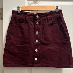 PacSun Corduroy Button Up Skirt